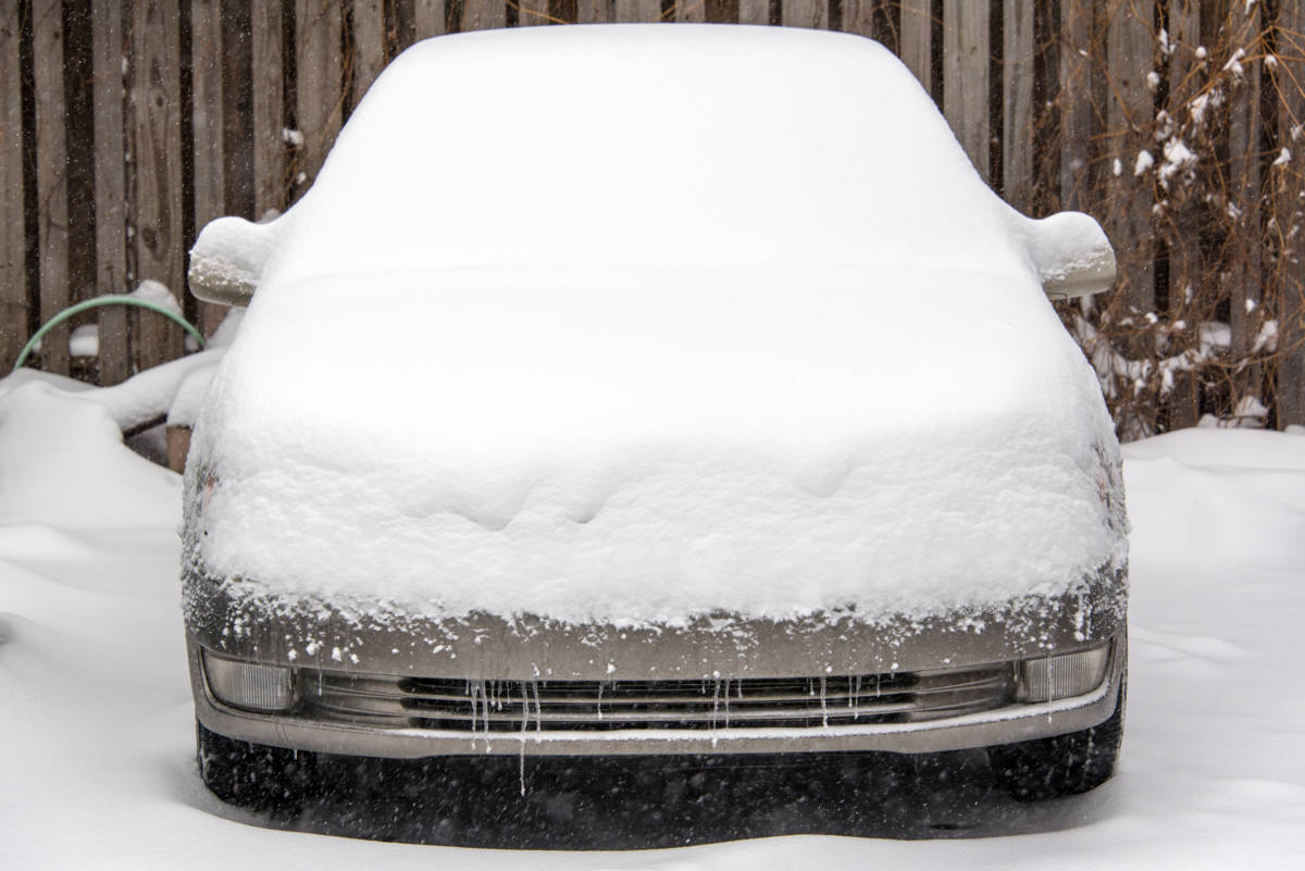 Car Covered in Snow